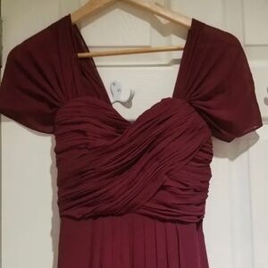 Wine coloured chiffon bridesmaid dresses x 5